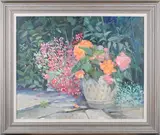 Norman James Battershill, Corner of the Garden, late 20th/early 21st century oil on board