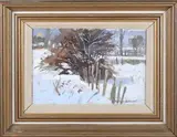 Norman James Battershill, December Snow, late 20th/early century oil on board