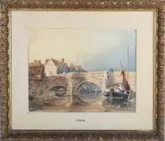 John Thirtle, Bishop Bridge, Norwich, watercolour