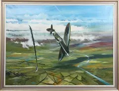 Dion Pears, Spitfire II 52 O.T.V. Aston Down 1942, oil on canvas