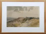 Charles Knight, Sussex Landscape, possibly Bo-Peep towards Cuckmere, watercolour