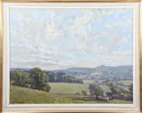Ethel Louise Rawlins, Sussex Landscape with South Downs, oil on canvas