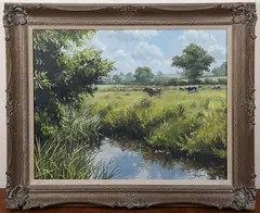 Stephen Hawkins, River Adur at Twineham, oil on canvas