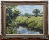 Stephen Hawkins, River Adur at Twineham, oil on canvas
