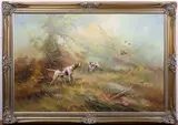 Eugene Kingman, Two Pointers flushing Game, oil on canvas