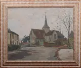 Donald Chisholm Towner, View of the Parish Church of St Mary and St Gabriel, South Harting, oil on canvas