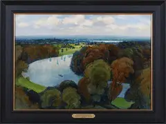 Frederick George Wills, Thames from Richmond Hill, oil on board