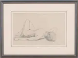 Frederick Arthur Rice, Reclining Female Nude, pencil