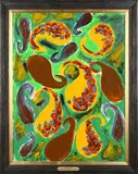 Hazel Gomes, Abstract, 1980, acrylic on board