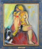 Marie-Louise Garnavault, Yellow Nude, oil on canvas