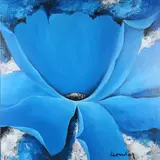 Vasile Leondar, Blue Poppy, late 20th/early 21st century oil on canvas
