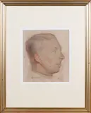 Robert Austin, Profile Portrait of Stephen Welsh, 1925, pencil with coloured chalks