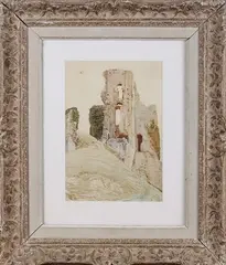 Walter Crane, Corfe Castle, 1889, watercolour
