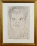 Enrico Caruso, Self Portrait Caricature, 1909, pencil