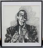 Jacqueline Morreau, Portrait of a Man smoking, charcoal