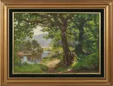 Alfred Oliver, On the Llugwy, oil on board