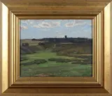 Charles H. H. Burleigh, Downland Landscape, oil on canvas-board