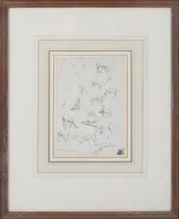 William Russell Flint, Colts' (Studies of Horses), 1901, pencil
