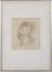 Norman Alexander Clark, Visionary Head, 1935, pencil