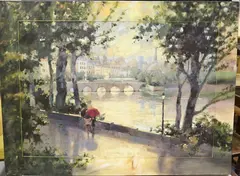 Marilyn Simandle, Paris Evg, early 21st century oil on canvas