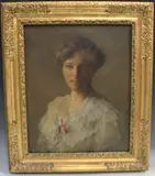 Alexander MacDonald, Half Length Portrait of a Lady wearing a White Dress, 1906, oil on canvas