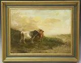 Daniel L. Couch, Two Cows in a Landscape, oil on canvas