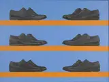 Richard Davidson, Six Pairs of Shoes, early 21st century oil on canvas