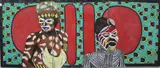 Felicity Joyce, African Figures, oil on canvas triptych