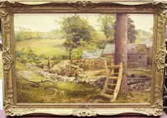 Farmyard Scene by John Pedder, oil on canvas, sold Jan 2022