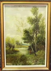 Abraham Hulk Junior, Fisherman in a Landscape, oil on canvas