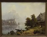 Wilhelm Theodor Nocken, Extensive Alpine Landscape, oil on canvas