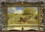 William Joseph J. C. Bond, Horse and Cart crossing a Ford near a Stone Bridge, oil on panel