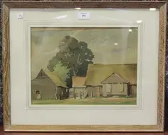 R.N. Goodman, Old Farm Turville, watercolour