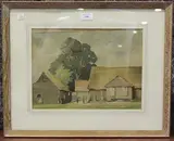R.N. Goodman, Old Farm Turville, watercolour