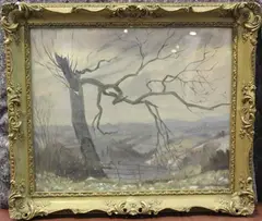 Charles Wheeler, Walnut, Yew, and Old Man's Beard, oil on board