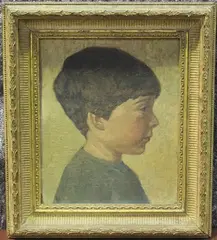 Charles Wheeler, Robin' (Half Length Profile Portrait of Robin Wheeler), oil on canvas-board