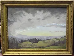 Charles Wheeler, Rolling Landscape at Sunrise, oil on board