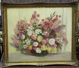 Will Longstaff, Still Life Study of Summer Flowers in a Vase, oil on canvas