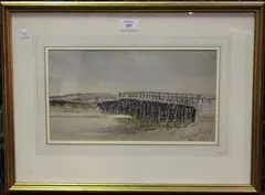 Old Shoreham Bridge by Charles Rowbotham, 1880, watercolour, sold Jan 2022