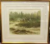 Charles Harrison, Mallards in Flight, watercolour