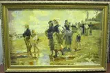 E.K. Hudler, Figures on a Beach, oil on canvas