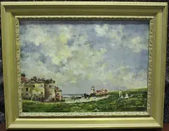 John Horwood, Coastal Landscape with Lighthouse, oil on canvas