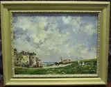 John Horwood, Coastal Landscape with Lighthouse, oil on canvas