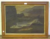 A. Roland Knight, Salmon and Trout on the Bank of a Loch, oil on canvas