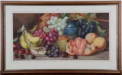 Giovanni Barbaro, Still Life with Fruit, watercolour