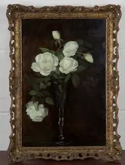 E.G. Provan, Still Life of Roses in a Glass, oil on canvas