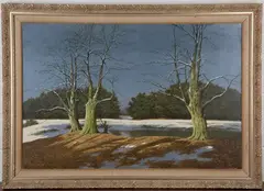 Winter Landscape by David Mead, oil on canvas, sold Nov 2021