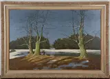David Mead, Winter Landscape, oil on canvas