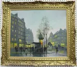 Charles Janin, Wet Evening in Paris, oil on canvas