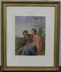 David Hardy, Rustic Courtship, 1866, watercolour